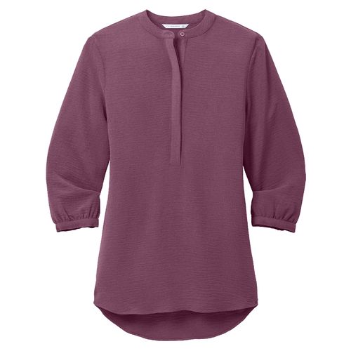 Port Authority® Ladies 3/4-Sleeve Textured Crepe Tunic image thumbnail