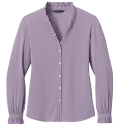 Image of Brooks Brothers Women's Long Sleeve Ruffle Collar Blouse