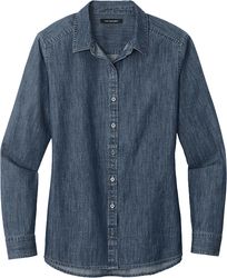 Image of Port Authority® Ladies Long Sleeve Perfect Denim Shirt