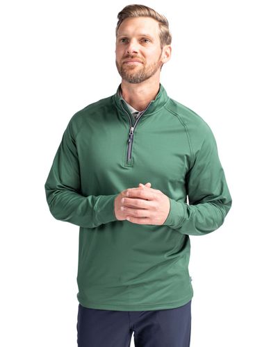 Cutter & Buck Adapt Eco Knit Stretch Recycled Mens Quarter Zip Pullover image thumbnail