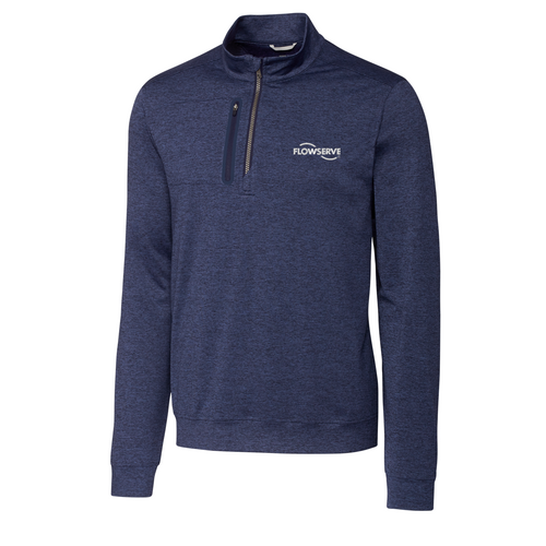 Cutter & Buck Stealth Heathered Quarter Zip Mens Pullover image thumbnail
