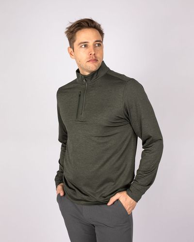 Cutter & Buck Stealth Heathered Quarter Zip Mens Pullover image thumbnail