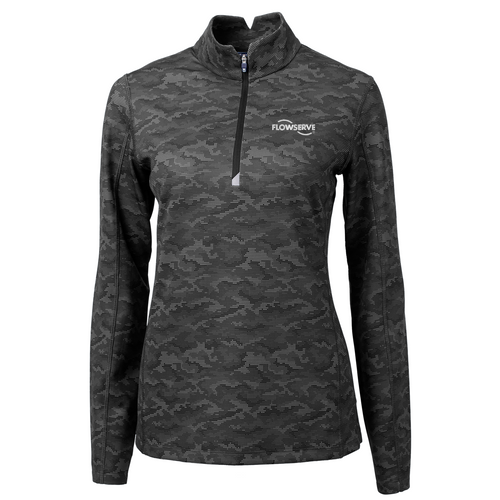 Cutter & Buck Traverse Camo Print Stretch Quarter Zip Womens Pullover image thumbnail