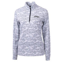 Image of Cutter & Buck Traverse Camo Print Stretch Quarter Zip Womens Pullover