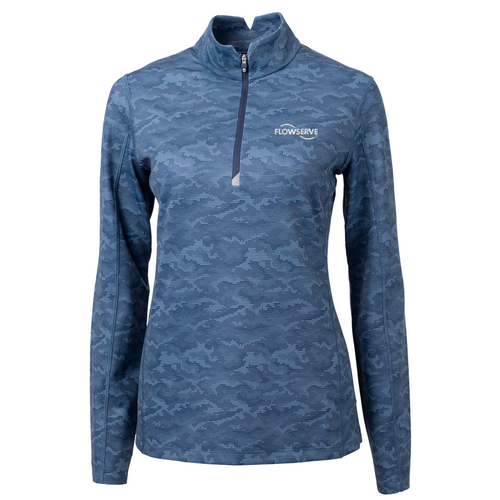 Cutter & Buck Traverse Camo Print Stretch Quarter Zip Womens Pullover image thumbnail