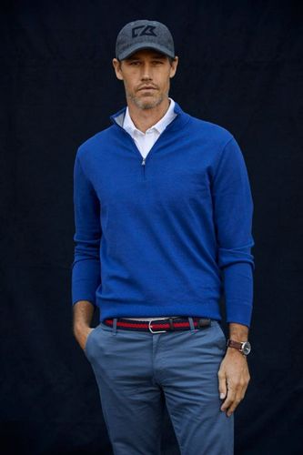 Cutter & Buck Lakemont Tri-Blend Mens Quarter Zip Pullover Sweater image thumbnail