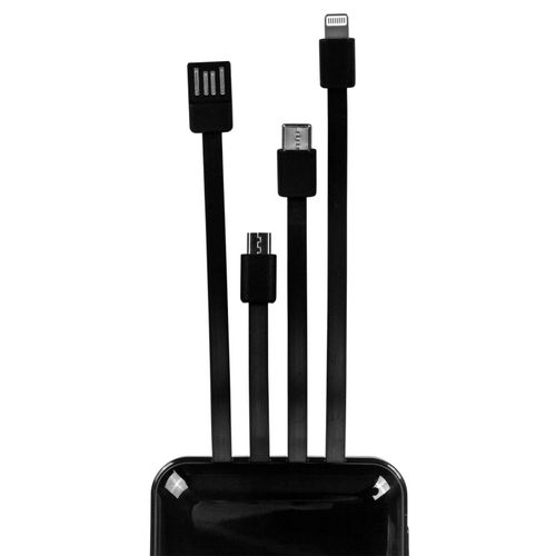 10,000mAh Power Bank with Built-In Charge Cables image thumbnail