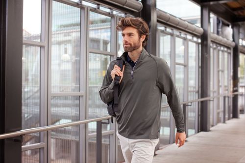 Cutter & Buck Adapt Eco Knit Stretch Recycled Mens Big and Tall Quarter Zip Pullover image thumbnail