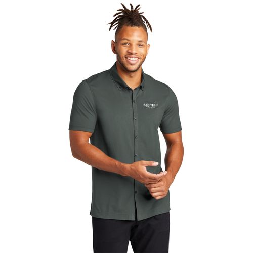 Mercer+Mettle Stretch Pique Full-Button Polo image thumbnail