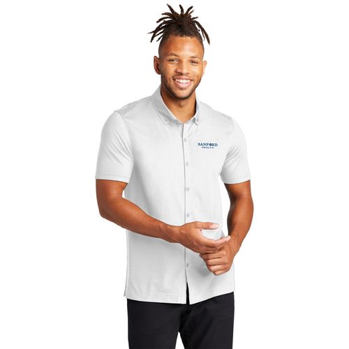 Mercer+Mettle Stretch Pique Full-Button Polo image thumbnail