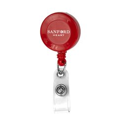 Image of Sanford Heart - 30” Cord Retractable Badge Reel with Rotating Alligator Clip
