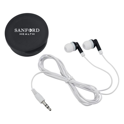 Earbuds in Round Plastic Case image thumbnail