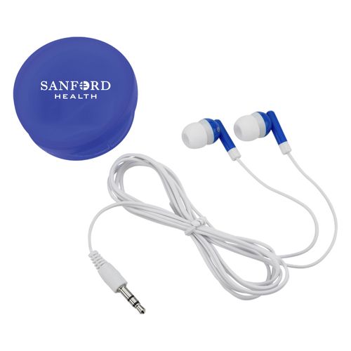 Earbuds in Round Plastic Case image thumbnail