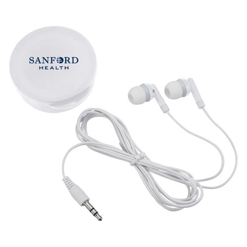Earbuds in Round Plastic Case image thumbnail