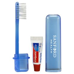 Image of Travel Toothbrush and Colgate Toothpaste