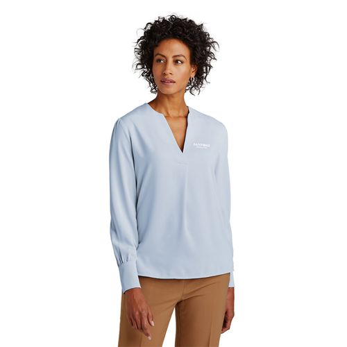 Brooks Brothers Open-Neck Satin Blouse image thumbnail