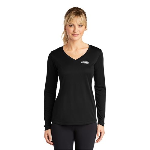 Ladies Long Sleeve Competitor V-Neck Tee image thumbnail