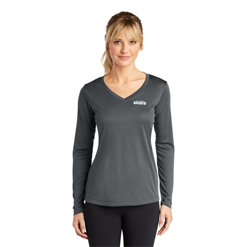Ladies Long Sleeve Competitor V-Neck Tee image thumbnail