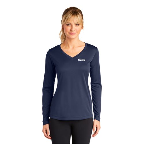 Ladies Long Sleeve Competitor V-Neck Tee image thumbnail