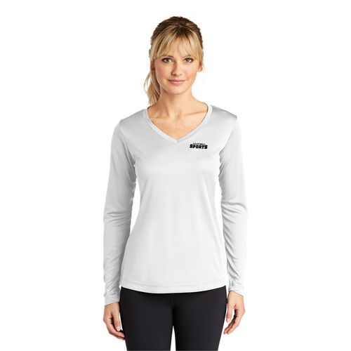Ladies Long Sleeve Competitor V-Neck Tee image thumbnail