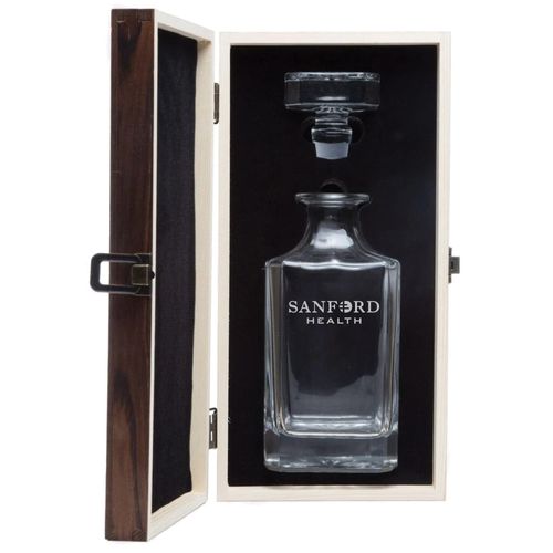 Engraved Decanter with Wood Gift Box image thumbnail