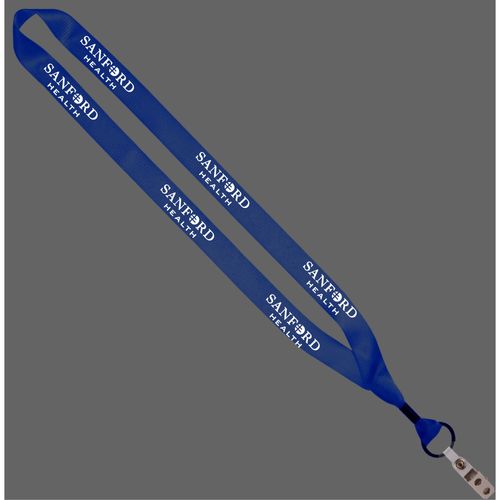 3/4" Lanyard - Metal Crimp, Split Ring & Bulldog Clip & Convenience Release image thumbnail