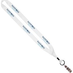 Image of 3/4" Lanyard - Metal Crimp, Split Ring & Bulldog Clip & Convenience Release