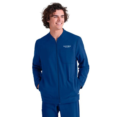 Men's Three-Pocket Banded Collar Cycle Scrub Jacket image thumbnail