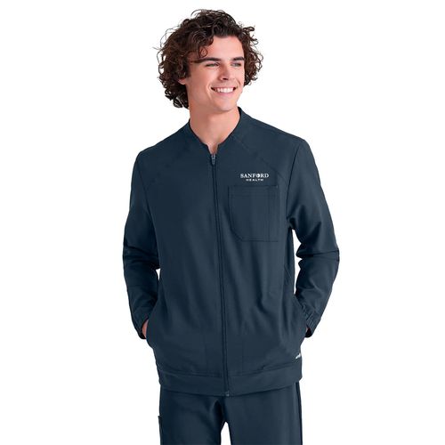 Men's Three-Pocket Banded Collar Cycle Scrub Jacket image thumbnail