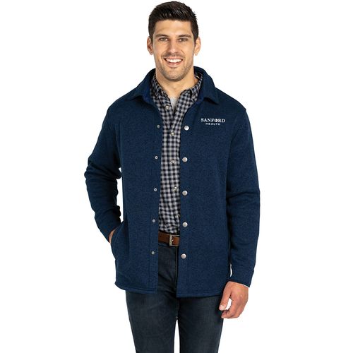 Unisex Heathered Fleece Snap Shacket image thumbnail