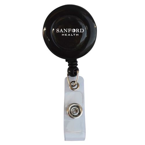 Round Retractable Badge Reel w/ Bulldog Clip image thumbnail