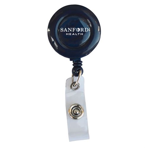 Round Retractable Badge Reel w/ Bulldog Clip image thumbnail