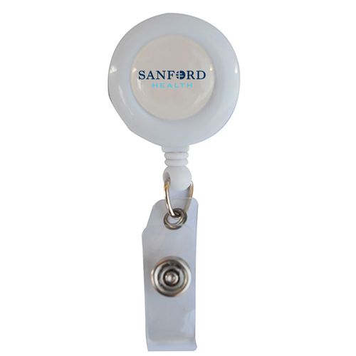 Round Retractable Badge Reel w/ Bulldog Clip image thumbnail