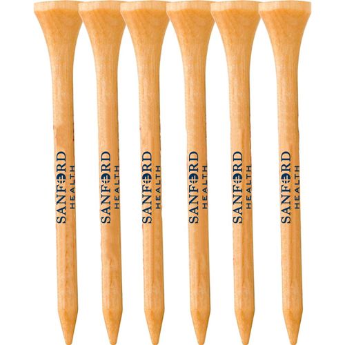 6 Pack of Wood Golf Tees image thumbnail