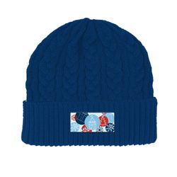 Image of Cable Knit Beanie with Cuff and Patch
