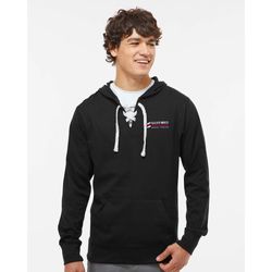 Image of Unisex Jersey Sport Lace Hooded Pullover