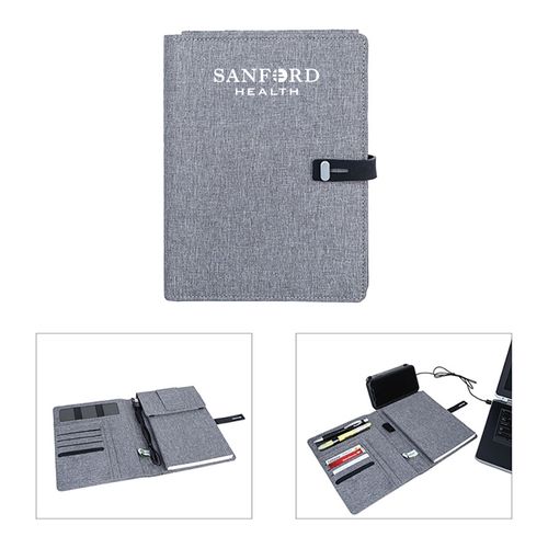 Binghamton RPET Padfolio w/ Wireless Phone Charger image thumbnail