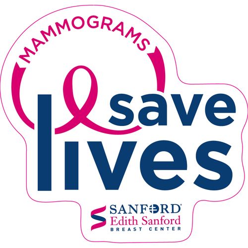 3”x3” Mammograms Save Lives Sticker Singles image thumbnail