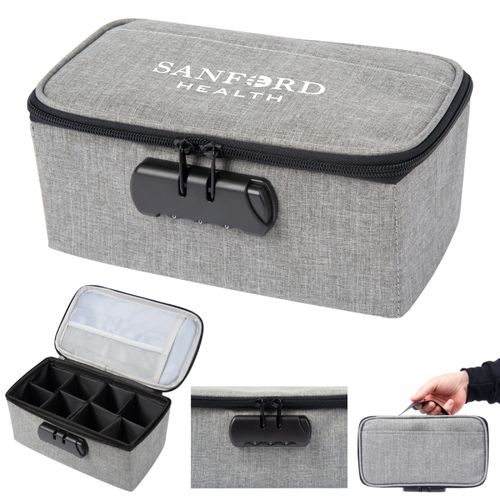 Heathered Medication Bag with Lock image thumbnail