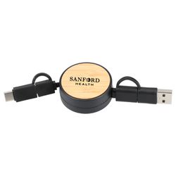 Image of FSC 100% Bamboo Retractable 5-in-1 Charging Cable
