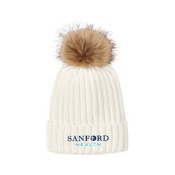 Image of Port Authority Faux Fur Pom Beanie