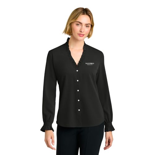 Brooks Brothers Women's Long Sleeve Ruffle Collar Blouse image thumbnail