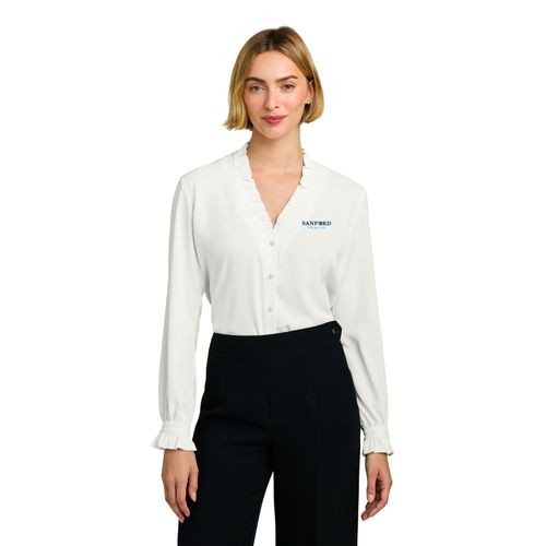 Brooks Brothers Women's Long Sleeve Ruffle Collar Blouse image thumbnail