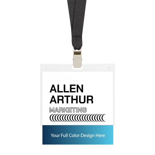 4"w Full Color Custom Badge Ribbon image thumbnail