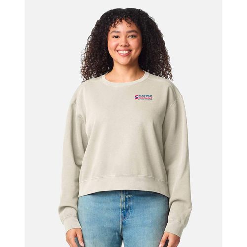 Women's Garment-Dyed Mid-Length Crewneck Sweatshirt image thumbnail