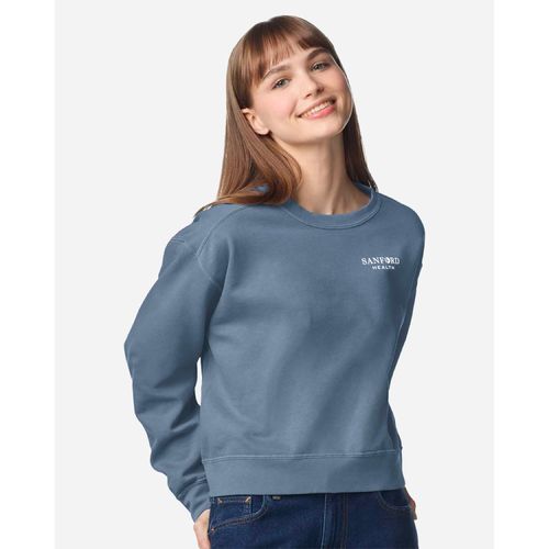 Women's Garment-Dyed Mid-Length Crewneck Sweatshirt image thumbnail