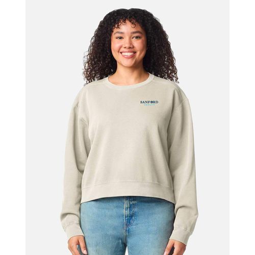 Women's Garment-Dyed Mid-Length Crewneck Sweatshirt image thumbnail
