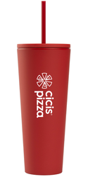 Image of 24 oz Soft Touch Double Wall Recycled Plastic Tumbler w/ Straw