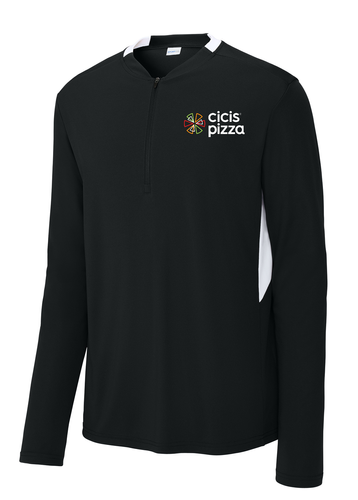 Sport-Tek Club 1/4-Zip Pullover - Black/White image thumbnail