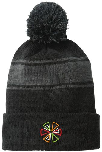 Stripe Pom Pom Beanie (one size)  image thumbnail